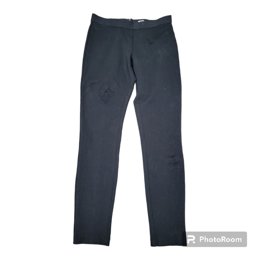 J. Crew Basic Solid Black Leggings Back Zipper Cl… - image 1